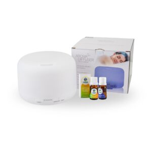 Kit Aromaterapia Premium – Humidificador + 2 Aceites Esenciales