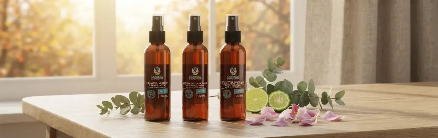 ¿Has notado cómo cambia la energía en casa cuando entramos a la época de otoño? Con el descenso gradual de la temperatura y las ventanas cerradas por más tiempo, el aire en interiores suele cargarse de pesadez y humedad. **Por lo tanto, renovar la atmósfera de tus habitaciones mediante brisas de aceites esenciales se convierte en un hábito indispensable para preservar el equilibrio emocional y la frescura en tu hogar.** A través de la aromaterapia botánica, es posible modificar la sensación térmica y vibracional de una estancia en cuestión de segundos. **Además**, a diferencia de los aromatizantes comerciales llenos de fragancias sintéticas e ingredientes irritantes, las mezclas elaboradas con aceites puros cuidan la salud respiratoria de tu familia sin dejar residuos químicos en el ambiente. --- #### **H2: La importancia de renovar el aire en interiores durante el otoño** Durante las transiciones de estación, nuestro cuerpo experimenta cambios sutiles en los niveles de energía. La menor exposición a la luz solar y el encierro pueden provocar momentos de apatía o cansancio mental. **Por esta razón, integrar hábitos de inhalación consciente contribuye a mantener la claridad cognitiva y un ánimo positivo.** Rociar brumas ambientales sobre cortinas, sábanas o en el flujo de aire permite que las moléculas volátiles de las plantas interactúen suavemente con tus sentidos. **De este modo**, puedes diseñar "zonas de bienestar" específicas en tu casa: un rincón de enfoque en la oficina, un oasis de frescura en la estancia y un santuario de descanso en tu recámara. --- #### **H2: Tríada de Bienestar: Tres aromaterapias para cada momento del día** Para acompañar tu jornada de principio a fin, te presentamos la sinergia de tres formulaciones icónicas diseñadas para equilibrar tus hábitos diarios: * **H3: 1\. Mañanas llenas de vitalidad con Brisa Reanimante (🍊)** Inicia tu día activando tu energía. Formulada con una fina mezcla de Té Blanco, Verbena y Bergamota, esta bruma cítrica **contribuye a disipar la fatiga mental y favorece la concentración** durante las primeras horas de trabajo o estudio. * **H3: 2\. Tarde de respiración libre con Brisa Respifresh (🍃)** Al caer la tarde o al volver a casa, tu espacio necesita una purificación profunda. La combinación herbal de Eucalipto, Menta, Lavanda, Pino, Romero y Tomillo **favorece una sensación de respiración libre y refresca el ambiente** cuando los cambios de clima comienzan a sentirse. * **H3: 3\. Noches de paz absoluta con Brisa Equilibrante (🌸)** Prepara tu cuerpo para un sueño reparador. Esta delicada infusión de Orquídeas e Ylang Ylang es el auxiliar ideal para **acompañar tus rutinas de meditación o rociar sobre tu almohada**, invitando a la mente a soltar el estrés del día. --- #### **H2: Preguntas Frecuentes sobre el uso de brisas ambientales (FAQ)** * **¿Puedo rociar las brisas de aceites esenciales sobre mis textiles?** Sí. Nuestras **brisas de aceites esenciales** en envase de vidrio de 120 ml están formuladas con una base ligera de evaporación rápida, por lo que puedes aplicarlas sobre cortinas, cojines o ropa de cama sin temor a dejar manchas ni residuos grasos. * **¿Son seguras para hogares con mascotas o niños pequeños?** Absolutamente. Al ser productos elaborados con ingredientes 100% naturales, biodegradables y libres de parabenos, son una alternativa segura y respetuosa para aromatizar cualquier espacio familiar.