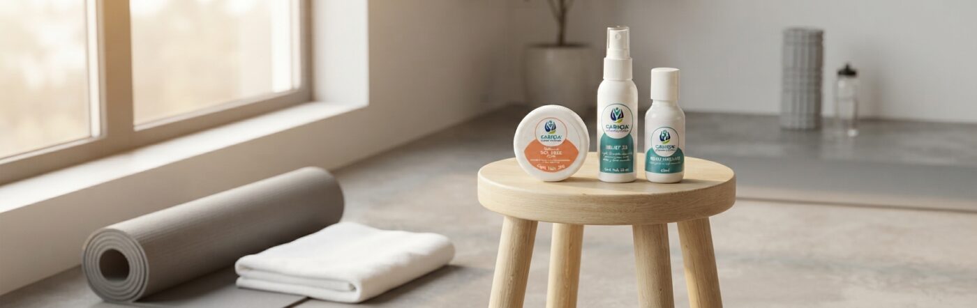 Persona aplicando Relief Massage para aprender cómo aliviar el dolor muscular de forma natural.