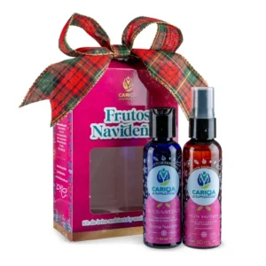 Kit Frutos Navideños de Caricia Aromática con Aceite para Difusor y Brisa Ambiental de 60ml.