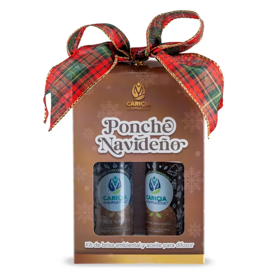 Kit Ponche Navideño de Caricia Aromática con Aceite para Difusor y Brisa Ambiental de 60ml.